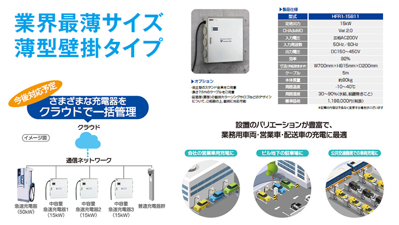 中容量EV用急速充電器「HFR1-15B11」シリーズ」